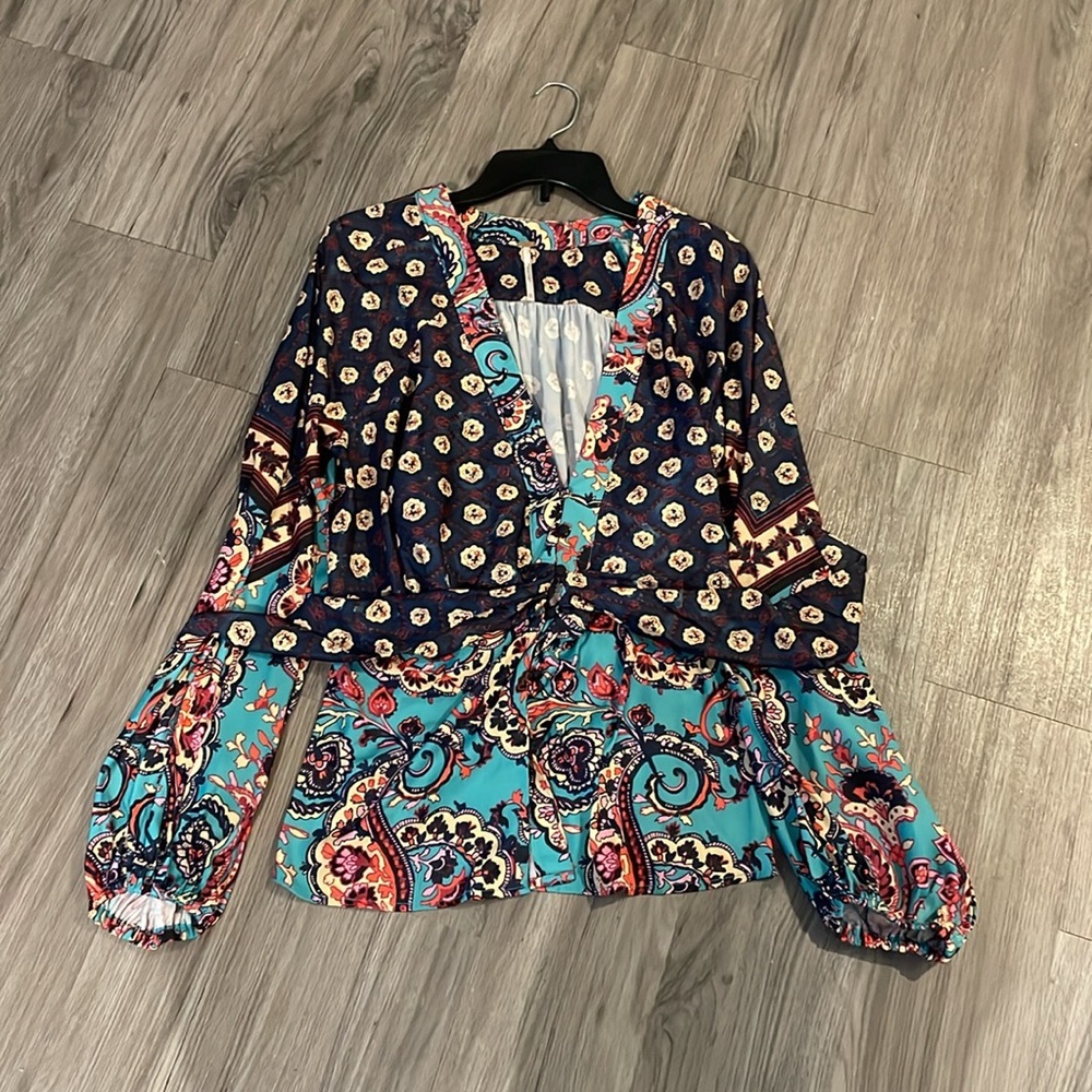 Free People Multi Colored Multi Patterned Ls Silk… - image 7